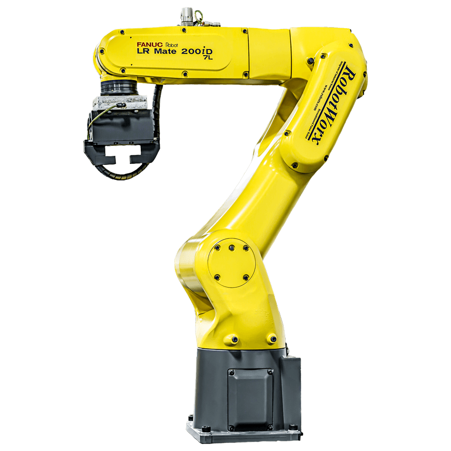 Factory-surplus FANUC LR-Mate 200iD/7H 5-Axis Robot Cost-Optimized For Mid-Weight Simple Pick-Place Cycles
