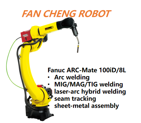 Pre-owned FANUC ARC-Mate 100iD/8L, Ultra-Long-Reach Hollow-Wrist Welding Robot For Extra-Large Component Welding Retrofit