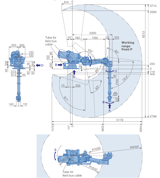 Used Yaskawa Motoman GP120RL Shelf-Mount Robot, 120kg Payload 4004mm Reach 6-Axis Overhead Robot For Press Tending