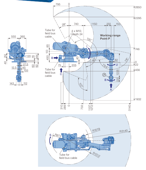 Used Yaskawa Motoman GP165R Shelf Robot 165kg 3140mm Reach 6-Axis Overhead Industrial Robot