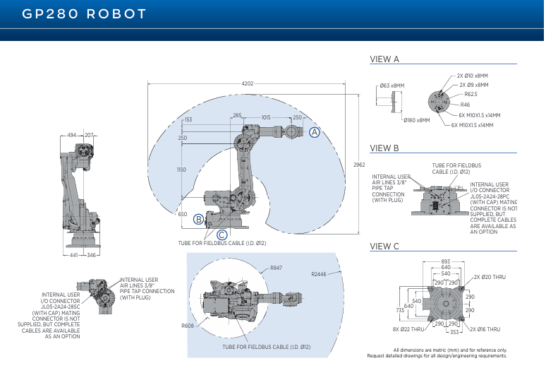 Used YASKAWA MOTOMAN GP280 6-Axis Articulated Robot, 280kg Payload 2446mm Reach, For Heavy-duty Handling & Jig Transfer