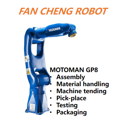 Used YASKAWA MOTOMAN GP8 6-Axis Compact Robot 8kg Payload 727mm Reach YRC1000