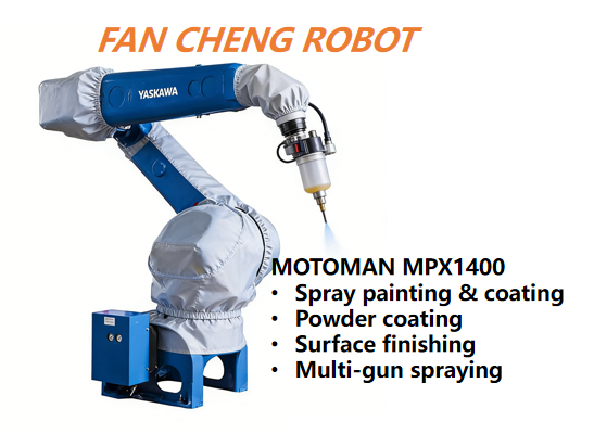 Pre-owned Motoman MPX1400 High-speed Spray Robot, Hollow Wrist, Multi-mount Installation