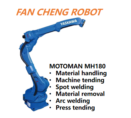 Pre-owned Motoman MH180 High-payload Robotic Arm, Floor Mount, Heavy Foundry & Machinery Tending Robot