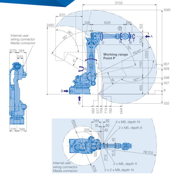 Pre-owned Motoman MH180 High-payload Robotic Arm, Floor Mount, Heavy Foundry & Machinery Tending Robot