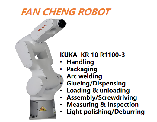 Preowned KUKA KR 10 R1100-3 6Axis Long Reach Robot 10kg Payload 1101mm Reach AGILUS3 with KR C5 micro2 for Extended Handling