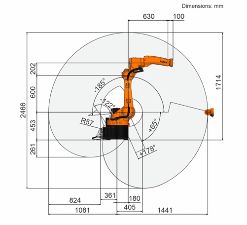 Second‑hand KUKA KR 12 R1440‑2 arc HW E Hollow‑Wrist Robotic Arm for Metal Workshop
