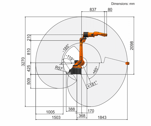 Used KUKA KR 6 R1840‑2 arc HW 6‑Axis Hollow‑Wrist Robot Arm, 6kg Payload 1843mm Reach | Arc Welding Process Robot
