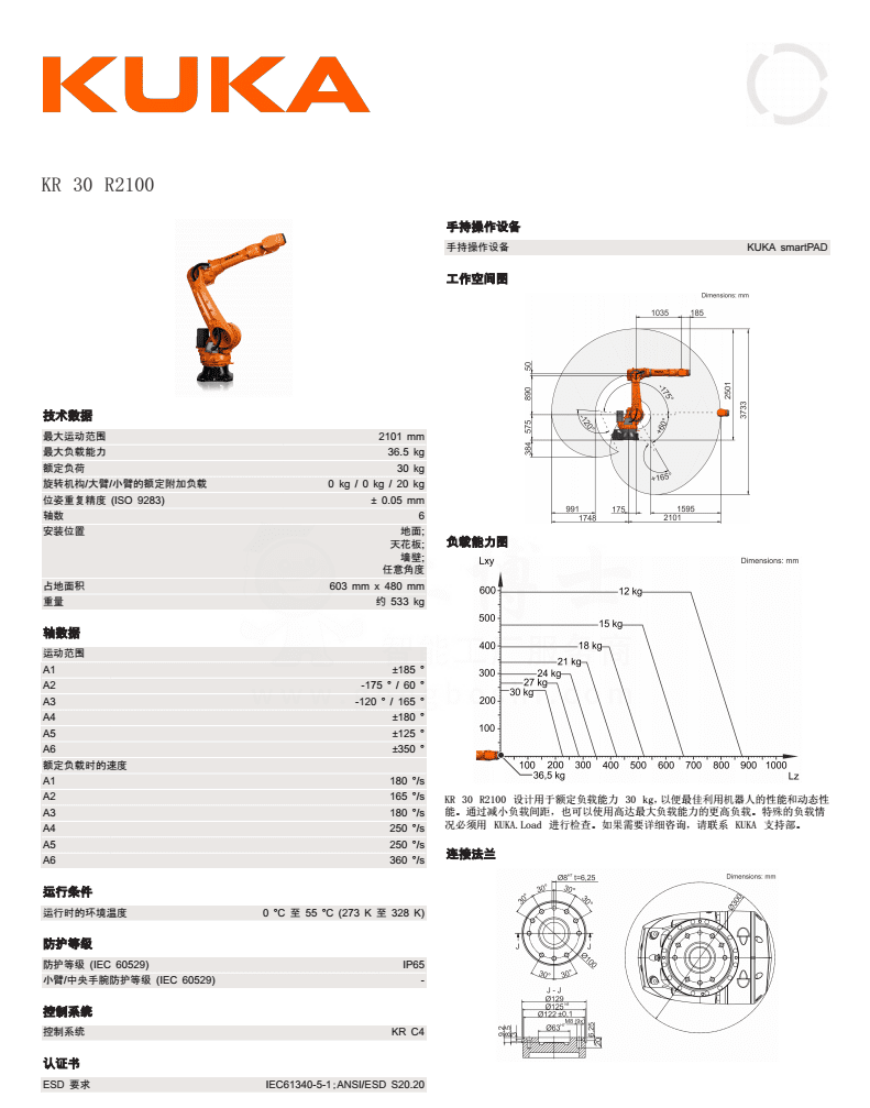 Refurbished KUKA KR30 R2100 CR lite ISO5 Cleanroom Manipulator, Second-hand Robot for Electronic Handling