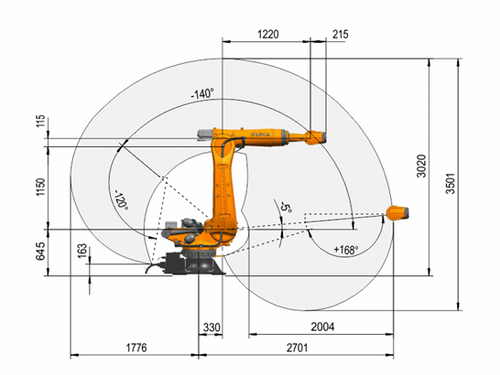 Ex-industrial KUKA KR 150 R2700-2 F Foundry Robot | 150kg IP67 Die Casting