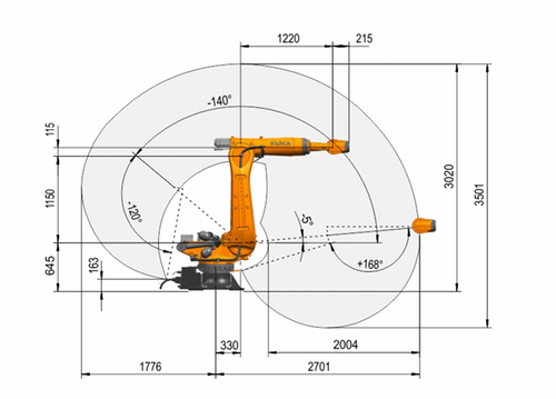 Ex-industrial KUKA KR 210 R2700-2 F Robot | 210kg Foundry Robot for Die Casting & Heat Treatment