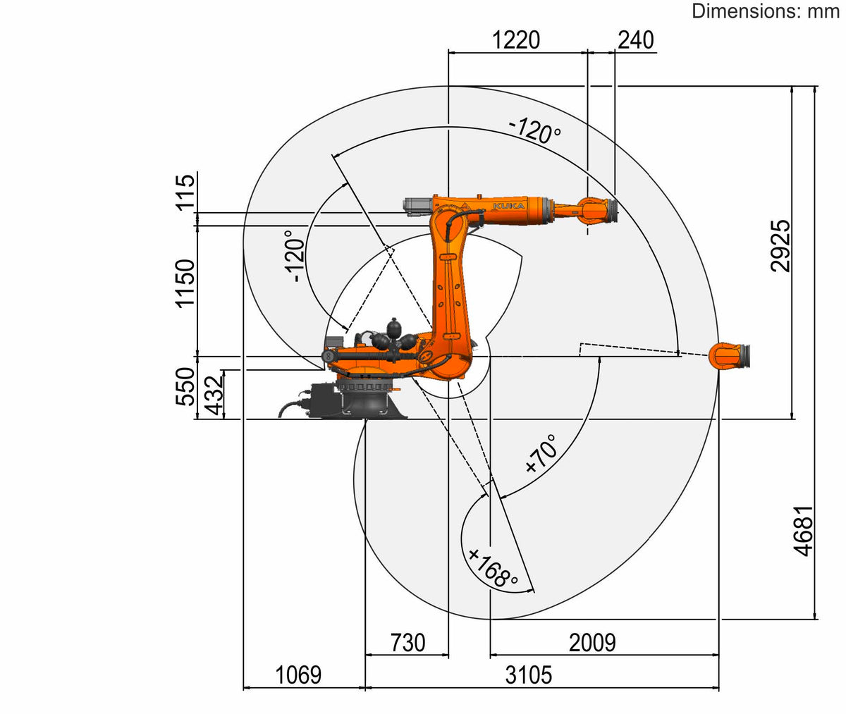 Reconditioned KUKA KR 270 R3100-2 K-F Robot | 270kg Foundry Palletizing IP67 3105mm