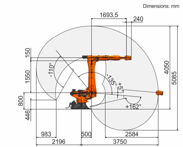 Second‑hand KUKA KR 240 R3700‑2 Heavy‑Duty Robot Arm, Used KR FORTEC Long‑Radius Manipulator for Large‑Workpiece Handling