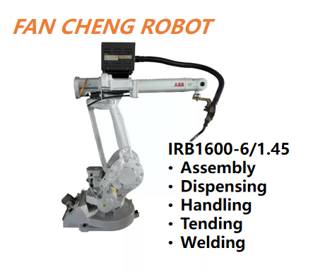 Refurbished Used Pre‑owned ABB IRB 1600‑6/1.45 6‑Axis Articulated Robot,6kg Payload 1.45m Reach,30kg High Upper‑Arm Load, Fully Overhauled Second‑hand Robot for Welding & Material Handling