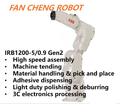 Refurbished Used Pre owned ABB IRB 1200 5/0.9 Gen2 6 Axis Robot,5kg Payload 0.9m Reach, Fully Overhauled Second hand Compact Robot for Assembly & Machine Tending