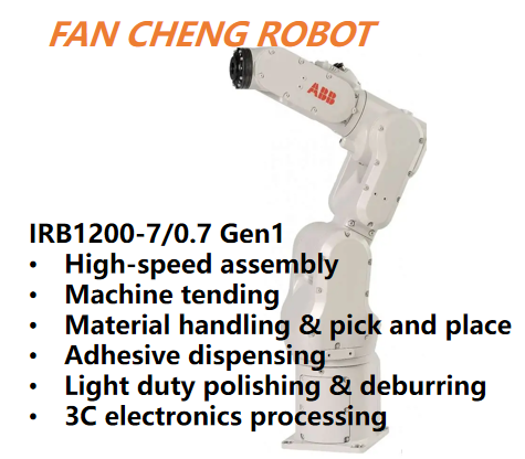 Refurbished Used Pre owned ABB IRB 1200 7/0.7 6 Axis Robot,7kg Payload 0.7m Short Arm,Fully Overhauled Second hand Compact Robot,Support IRC5 & OmniCore for Assembly & Machine Tending