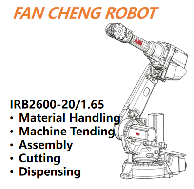 Used ABB IRB2600-20/1.65 6 Axis Articulated Robot,20kg Wrist Payload, 1650mm Reach, IRC5 Controller
