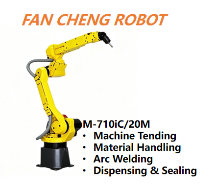 Used FANUC M-710iC/20M 6-Axis Robot, 20kg Payload 2582mm Reach Refurbished Robot For Grinding Deburring Handling