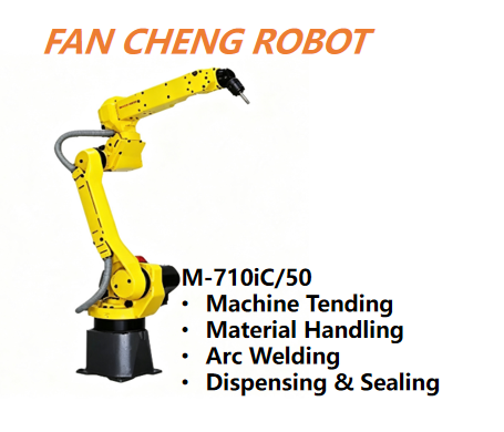 Used FANUC M-710iC/50 6-Axis Robot, 50kg Payload 2050mm Reach Refurbished Robot For Die-casting Grinding Machine Tending