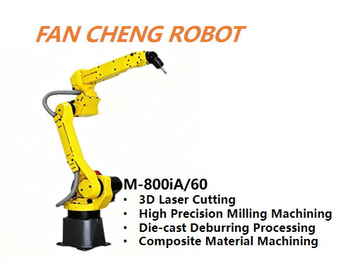 Used FANUC M-800iA/60 High Precision 6 Axis Robot 60kg Payload 2040mm Reach for Laser Cutting Milling Machining