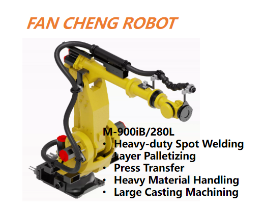 Used FANUC M-900iB/280L 6-Axis Heavy Payload Robot 280kg Payload 3103mm Reach for Heavy-Duty Spot Welding, Heavy Material Handling, Layer Palletizing