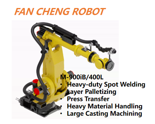 Used FANUC M-900iB/400L 6-Axis Long-Reach Heavy-Payload Robot 400kg Payload 3704mm Reach for Long-Distance Heavy Handling & Layer Palletizing