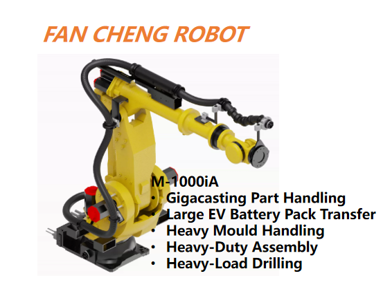 Used FANUC M-1000iA 6-Axis Ultra-Heavy-Payload Serial-Link Robot 1000kg Payload 3253mm Reach for EV Battery, Large Casting & Heavy Workpiece Handling