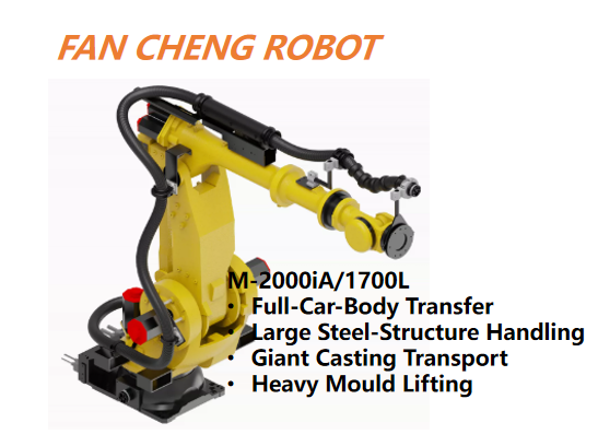 Pre-owned FANUC M-2000iA/1700L 6-Axis Ultra-Heavy-Payload Robot 1700kg Payload 4683mm Long-Reach for Long-Distance Heavy-Part Handling