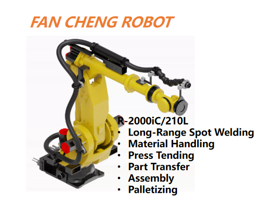 Pre-owned FANUC R-2000iC/210L 6-Axis Long-Reach Robot 210kg Payload 3100mm Reach for Long-Range Spot Welding & Material Handling