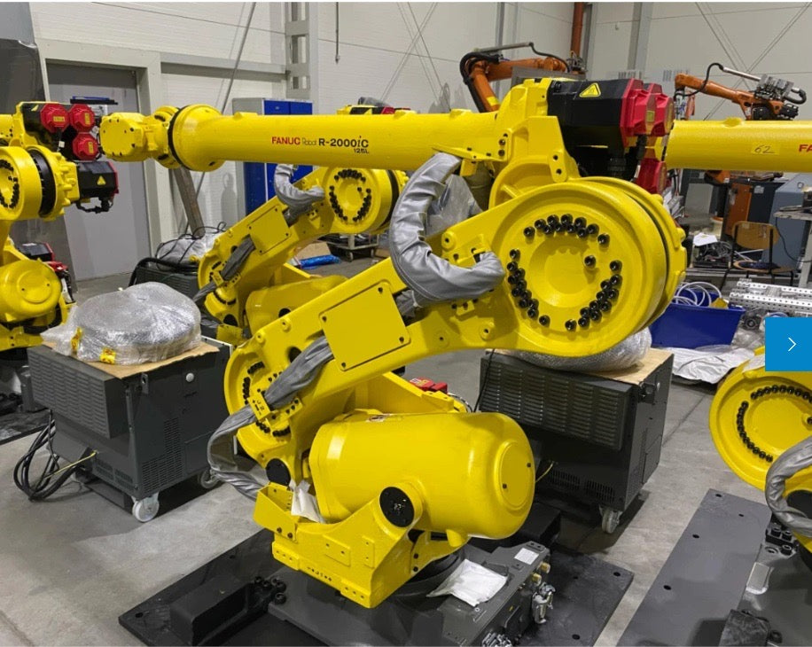 Pre-owned FANUC R-2000iC/220U 6-Axis Upside-Down Mount Robot 220kg Payload 2518mm Reach for Ceiling-Mounted Spot Welding & Handling