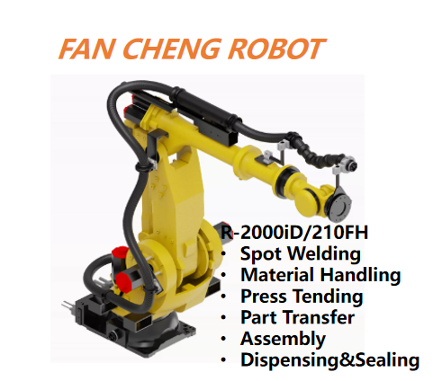 Ex-production FANUC R-2000iD/210FH 6-Axis Hollow-Arm Heavy-Payload Robot 210kg Payload 2605mm Reach for Spot Welding & Heavy-Part Handling