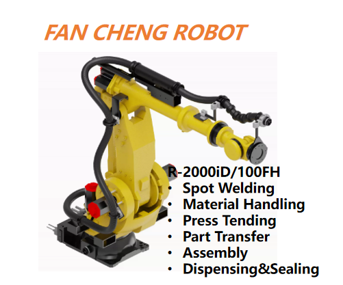 Pre-owned FANUC R-2000iD/100FH 6-Axis Hollow-Arm Robot 100kg Payload 2605mm Reach for Spot Welding & Assembly