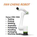 Used FANUC CRX-10iA collaborative robot, 10 kg payload, 1249 mm reach. Popular mid-size cobot for machine tending, arc welding, material handling and assembly. Low running hours, full function tested.
